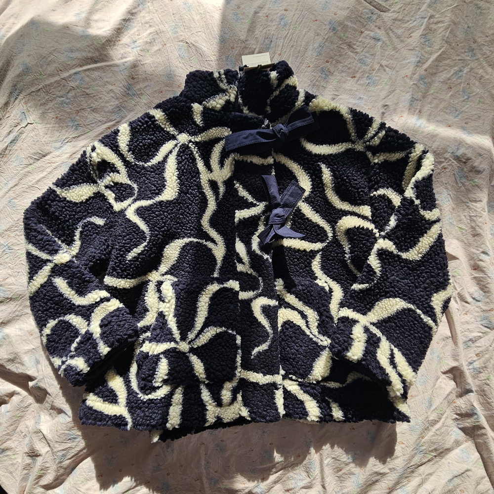 NWT DAMSON MADDER ingrid borg jacket- navy bows